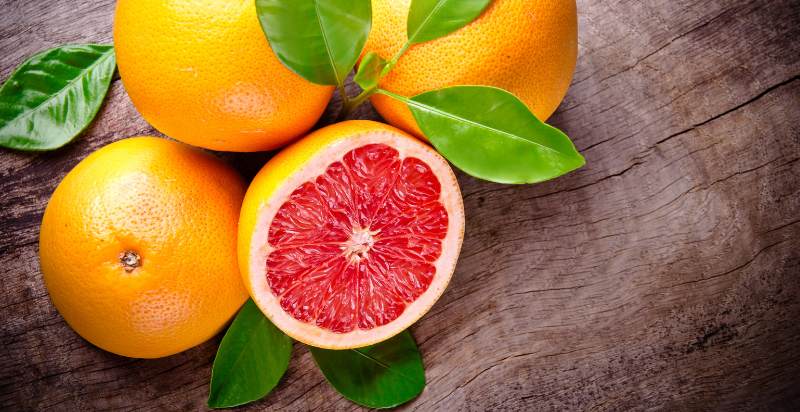 harvested grapefruit