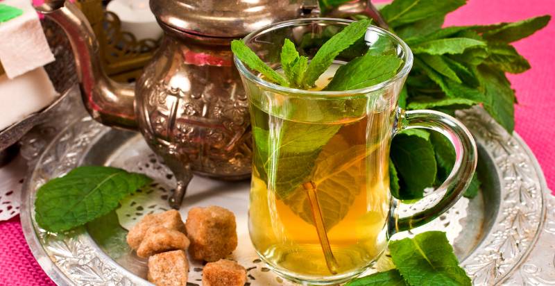 Tea by using Moroccan Mint.