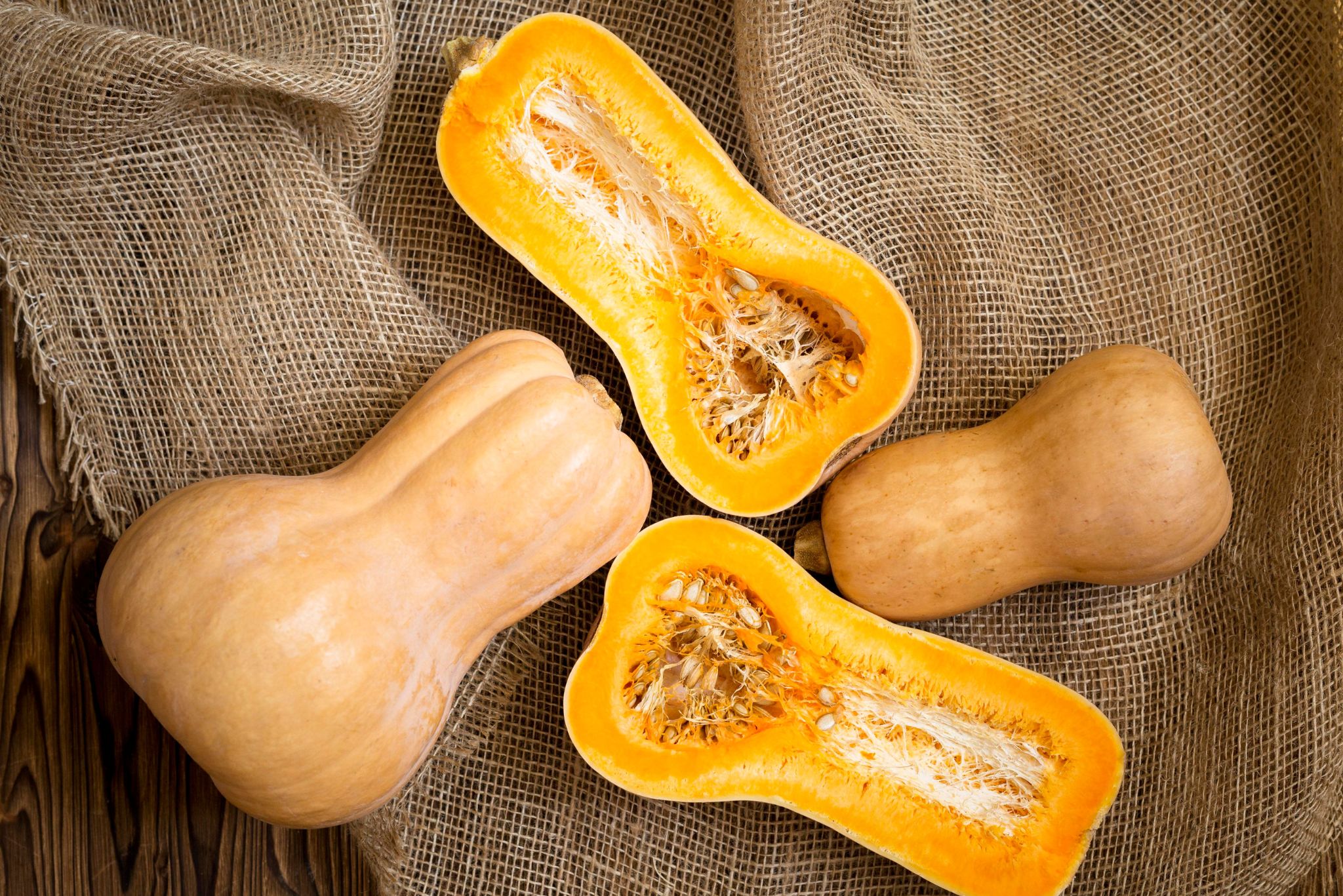 Harvested Honeynut squash on a table